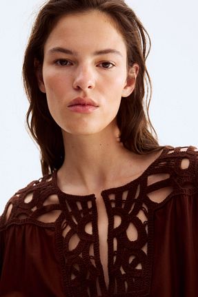 لباس قهوه ای زنانه بافتنی H&M - کد 925432142