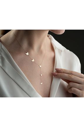 گردنبند طلا زرد زنانه 14 عیار Minimal Kolye - کد 917838851