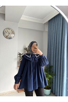 پیراهن حجاب سرمه ای زنانه رگولار MODA EGE - کد 934346328