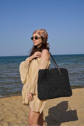 کیف دوشی مشکی زنانه حصیر Tina İstanbul - کد 934390955