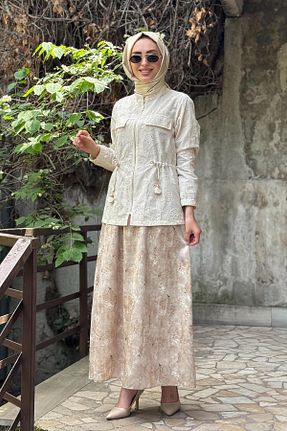 لباس حجاب بژ زنانه رگولار FUAT GÜRSEN - کد 934405356