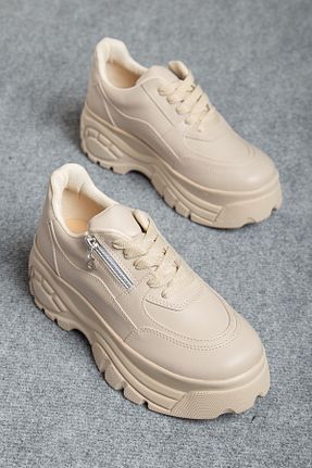 کفش اسنیکر بژ زنانه خط کشی TAYYAR SHOES - کد 934416654