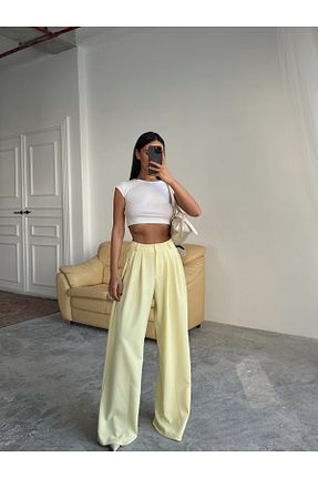 شلوار زرد زنانه پنبه ای mydukkan.co - کد 934419873