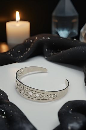 دستبند استیل (فولاد) طوسی زنانه استیل ضد زنگ Shiney Aksesuar - کد 937693379