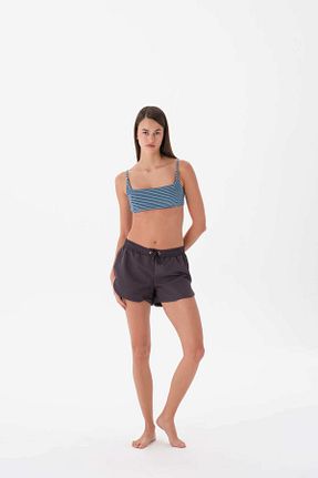 شلوارک ساحلی طوسی زنانه بافت Eros - کد 935494044
