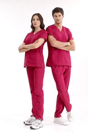 لباس کار زرشکی ÇİZGİ MEDİKAL - کد 681118319