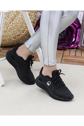 کفش اسنیکر مشکی زنانه بند دار Benetton - کد 934466708