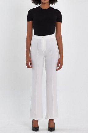 شلوار سفید زنانه پنبه - پلی استر - الاستین macharel jeans - کد 741480472