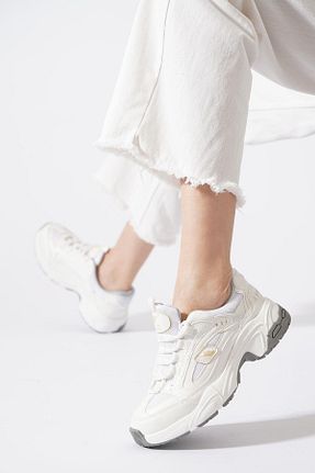 کفش اسنیکر سفید زنانه بند دار Moda Pie - کد 934483947