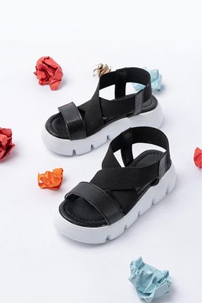 صندل مشکی بچه گانه پاشنه تخت Grafen Kids - کد 841929317