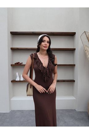 لباس قهوه ای زنانه بافتنی ESRAHELVACI - کد 934480357