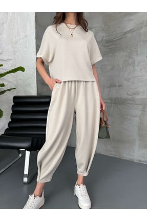 ست بالاتنه و پائین تنه طوسی زنانه بافتنی Elif Özbey Butik - کد 934485586
