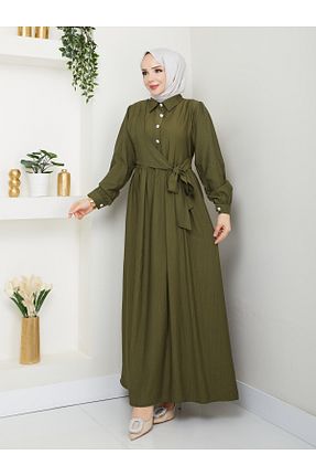 لباس حجاب خاکی زنانه A-line modapark.ist - کد 934477229
