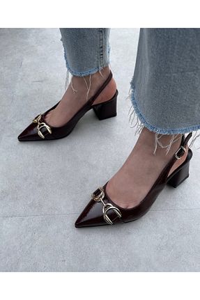 کفش پاشنه بلند کلاسیک مشکی زنانه چرم لاکی İZCE MODA - کد 934521331
