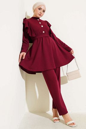 ست بالاتنه و پائین تنه حجاب زرشکی زنانه رگولار VOLT CLOTHİNG - کد 934527056