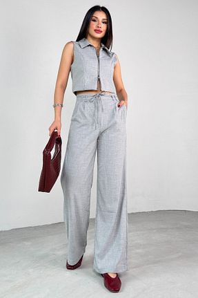 ست بالاتنه و پائین تنه طوسی زنانه پنبه ای Cappmoda - کد 934532167
