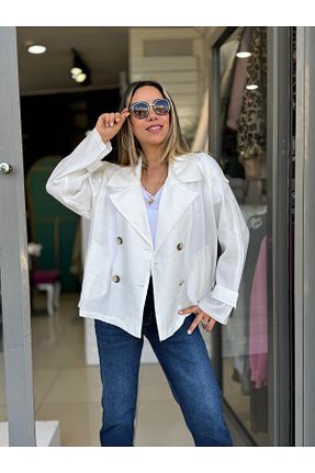 ترنچکت سفید زنانه Liyosel Rozella Butik - کد 922704419