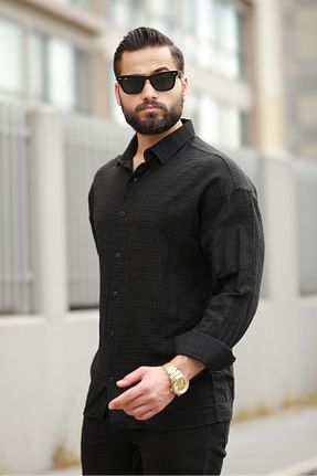 پیراهن مشکی مردانه اورسایز BASEL.CO - کد 934783495