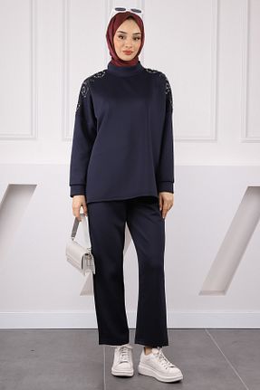 ست بالاتنه و پائین تنه حجاب سرمه ای زنانه رگولار İmajButik - کد 934561361