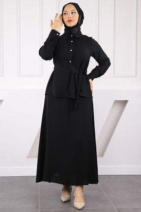 ست بالاتنه و پائین تنه حجاب مشکی زنانه رگولار İmajButik - کد 934588463