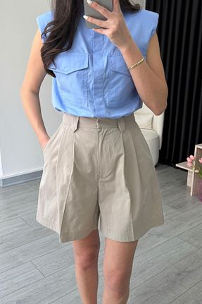شلوارک و برمودا طوسی زنانه بافتنی ECEMİ - کد 935633549