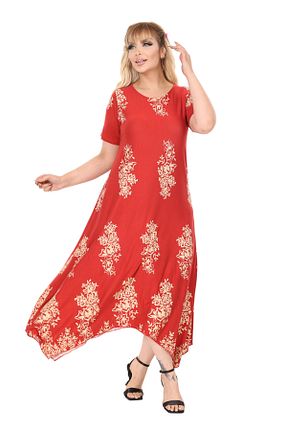 لباس سایز بزرگ قرمز زنانه ویسکون MELSAY - کد 934602342