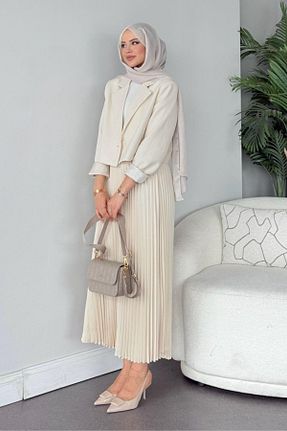 ست بالاتنه و پائین تنه بژ زنانه بافتنی Vent - کد 934658624