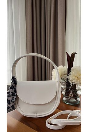 کیف دوشی سفید زنانه چرم مصنوعی BADİ BAGS - کد 934641509