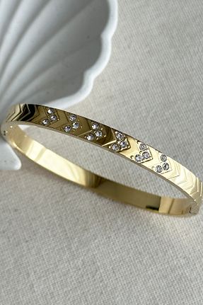 دستبند استیل (فولاد) زرد زنانه استیل (فولاد) Modacaprea - کد 935662816