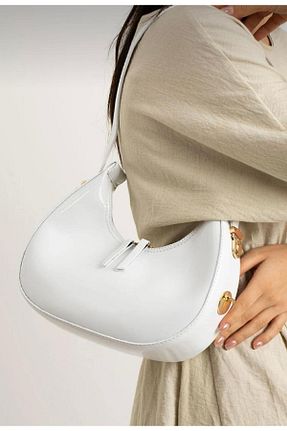 کیف دوشی سفید زنانه چرم مصنوعی larosee - کد 934663482