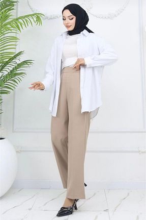 شلوار بژ زنانه پارچه Dona Carmita - کد 934660984