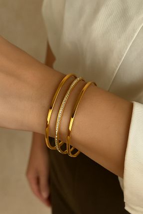 دستبند استیل (فولاد) بژ زنانه استیل (فولاد) NİSA HOME - کد 886036061