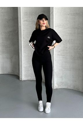ست بالاتنه و پائین تنه مشکی زنانه رگولار FERZOLAİO - کد 934735881
