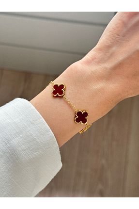 دستبند استیل (فولاد) زرشکی زنانه استیل ضد زنگ YOUES JEWELRY - کد 900608139