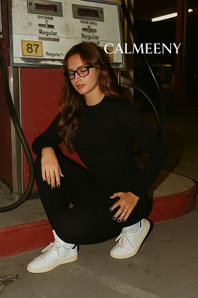 ست بالاتنه و پائین تنه مشکی زنانه بافت CALMEENY - کد 934769443