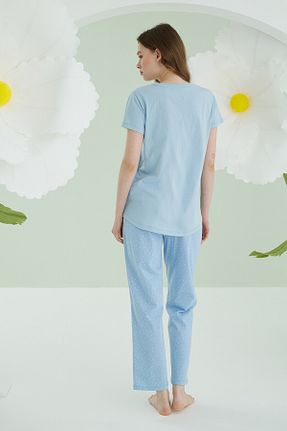 ست لباس راحتی آبی زنانه گلدار Nbb - کد 934770004
