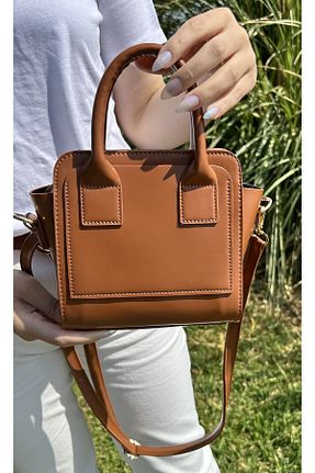 کیف دوشی قهوه ای زنانه چرم مصنوعی SİNİSA BAG - کد 929719462