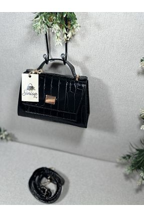 کیف دوشی مشکی زنانه چرم مصنوعی SİNİSA BAG - کد 929729317