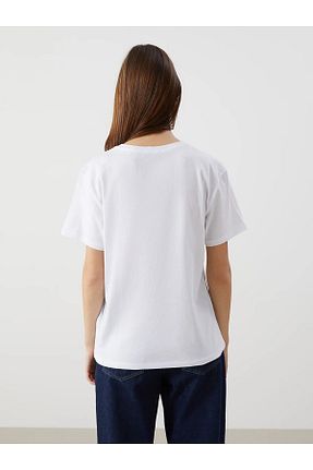 تیشرت سفید زنانه رگولار LC Waikiki - کد 934825004