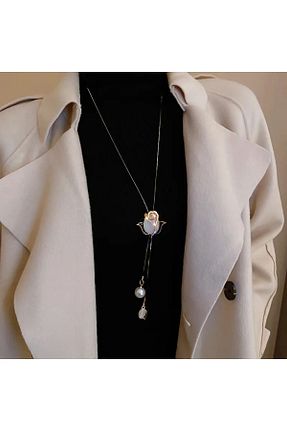 گردنبند جواهر رنگی زنانه برنجی byozanyılmaz - کد 934804149