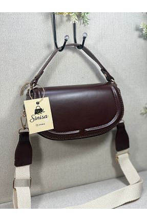 کیف دوشی قهوه ای زنانه چرم مصنوعی SİNİSA BAG - کد 934835600