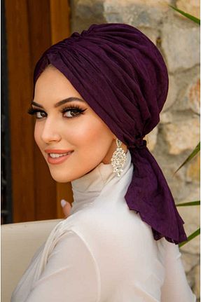 کلاه شنای حجاب بنفش زنانه Aişe Tesettür - کد 680380623