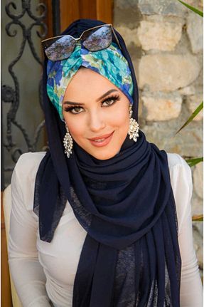 کلاه شنای حجاب سرمه ای زنانه Aişe Tesettür - کد 934836481