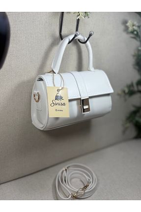 کیف دوشی سفید زنانه چرم مصنوعی SİNİSA BAG - کد 934832093