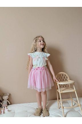 ست بالاتنه و پائین تنه صورتی بچه گانه بافت YİGİT BUTİK - کد 936057895