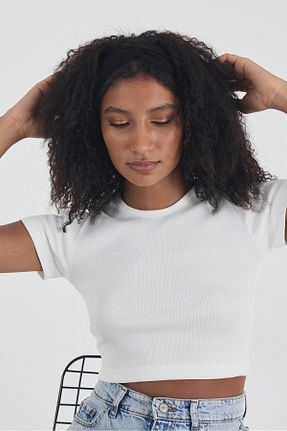 بلوز سفید زنانه ساده Butikgiz - کد 934882051