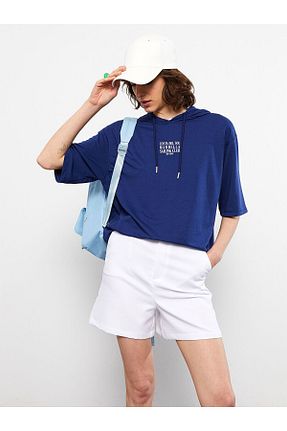شلوارک و برمودا سفید زنانه Gabardin LC Waikiki - کد 936080995
