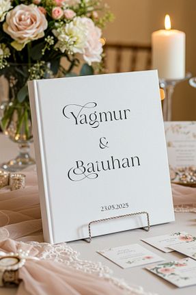 دفتر سفید چرم وگان Pera Wedding - کد 925843234