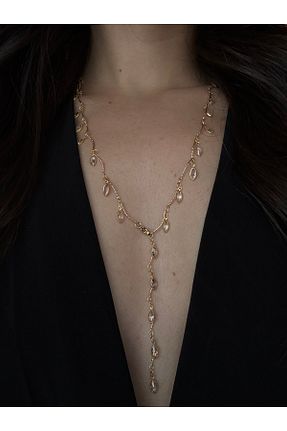 گردنبند جواهر زرد زنانه روکش طلا Juaste - کد 934963065