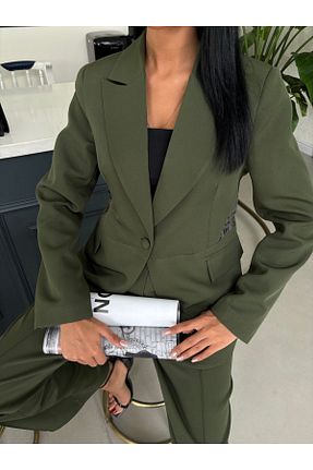 کت بلیزر خاکی زنانه بافتنی Whıte Aura - کد 934961762